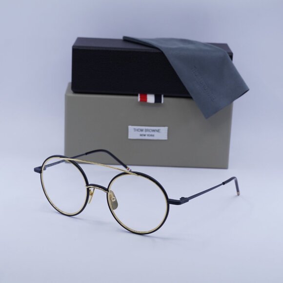 Final Price! Thom Browne TB108 CNVYGLD50 Black/Gold Eyeglasses 50mm - Picture 5 of 9